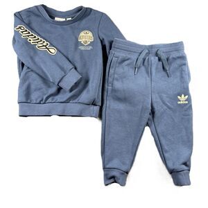 Adidas Baby Boy Girl Sweatsuit Outfit Sweatpants Sweatshirt Blue 18 Months G226